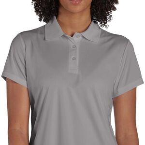 Hanes Women's Sport Cool DRI Polo Shirt, Moisture-Wicking Performance, gray, Med
